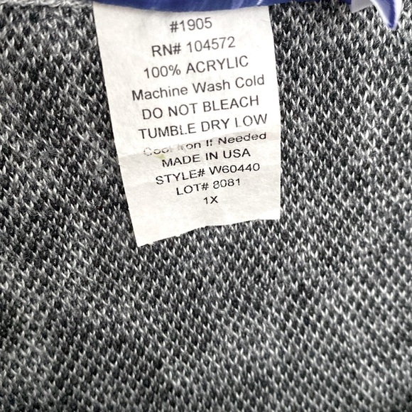 BFA Classics Vintage Gray Black Leopard Print Layered Sweater US 1X - Picture 7 of 8